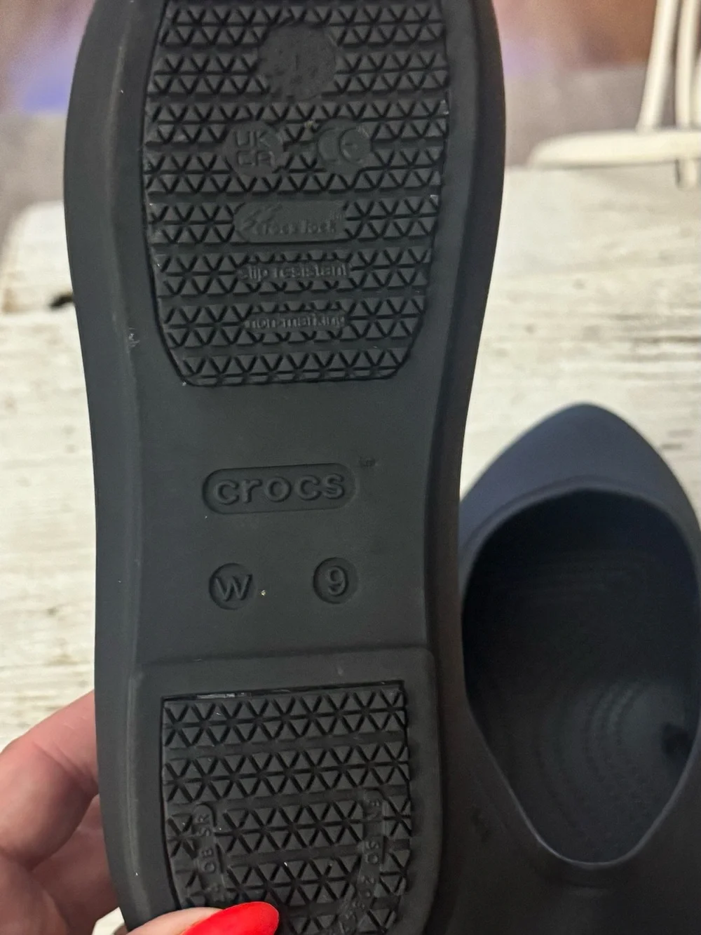 CROCS Black Pointed Slip-On Flats